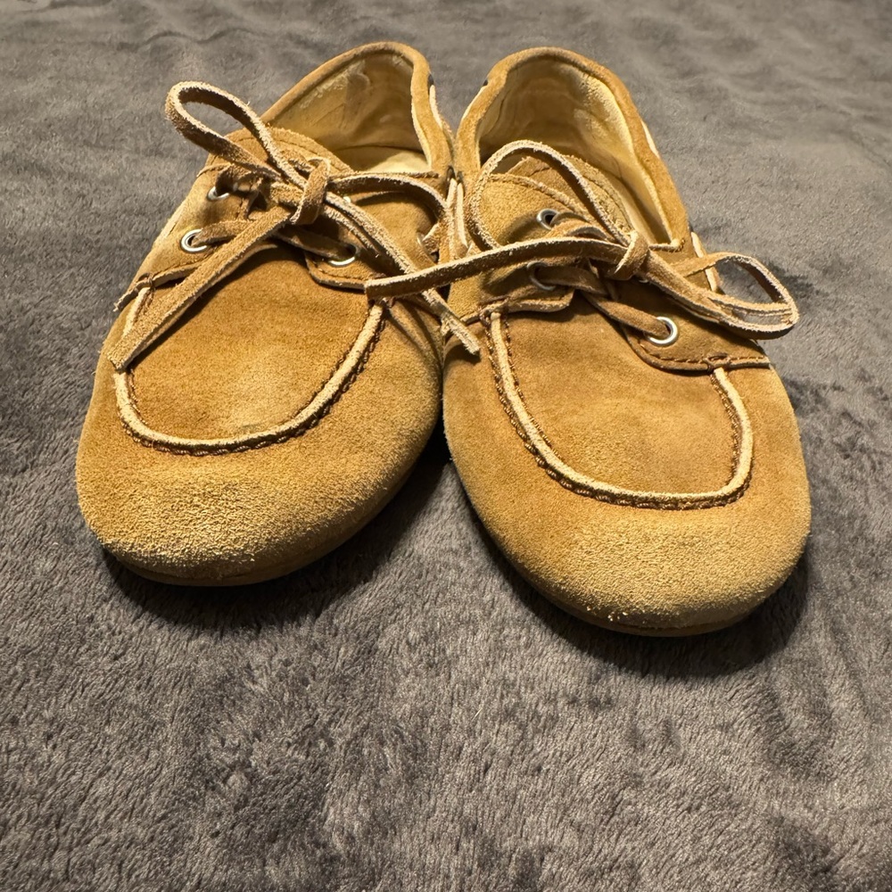 Miu Miu tan suede loafers/ boat shoes - Picture 7 of 7